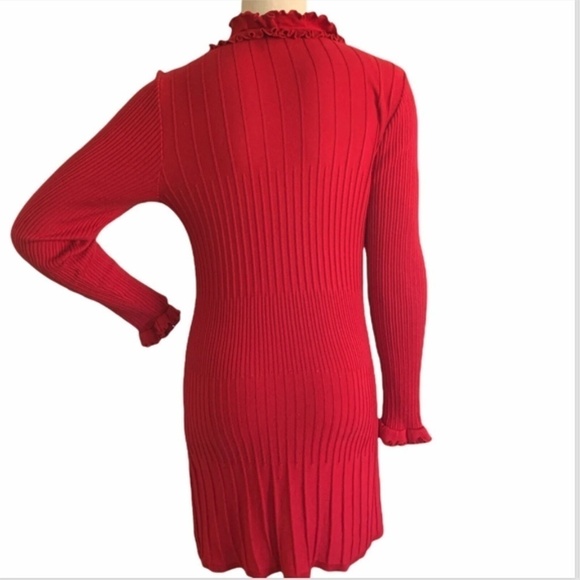 Nygard Collection  Sweater Dress Knit Ruffle Button Front Sz 6-8 #232E - Picture 3 of 7